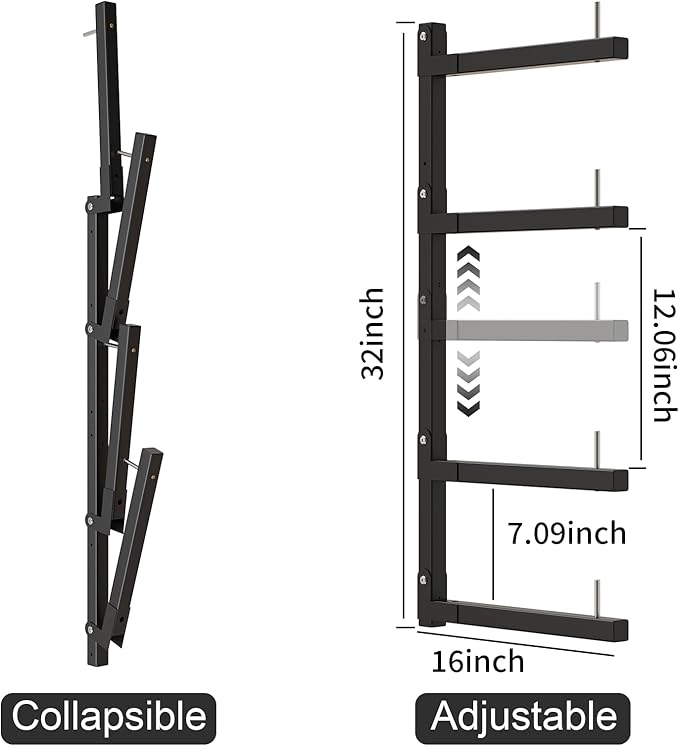 Lumber Storage Rack, Upgrade Cantilever Folding Lumber Rack Wall Mount - Image 2