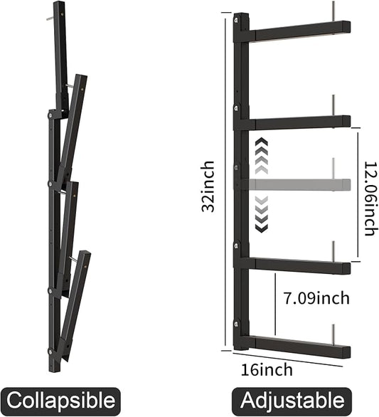 Lumber Storage Rack, Upgrade Cantilever Folding Lumber Rack Wall Mount - Image 2