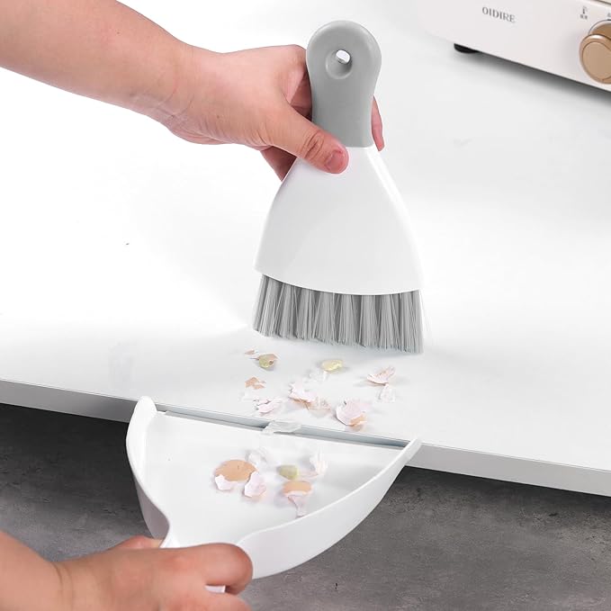NACENA Mini Dustpan and Brush Set, Small Broom and Dustpan Set Dust Pan and - Image 3