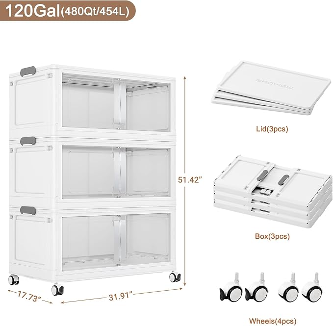 BROVIEW 480QT Stackable Storage Bins - Image 2