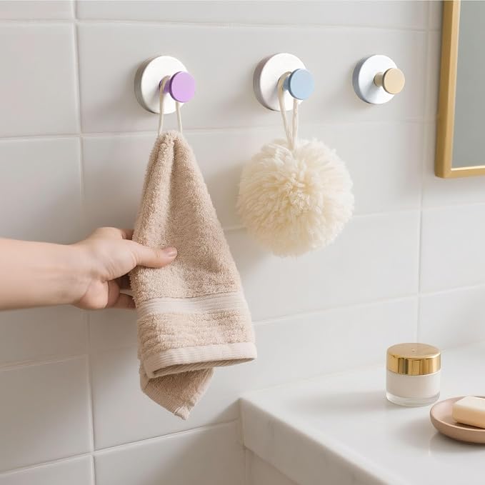 4 Pcs Suction Cup Hook for Shower，304 Stainless Steel Removable Hooks，Towel - Image 2