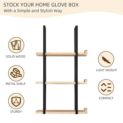 Glove Holder Dispenser for Wall Mount Wooden Metal Disposable Latex Glove Box - Image 8