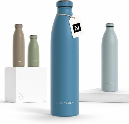 LARS NYSØM Stainless Steel Insulated Water Bottle 12oz 17oz 25oz 34oz 51oz | by LN