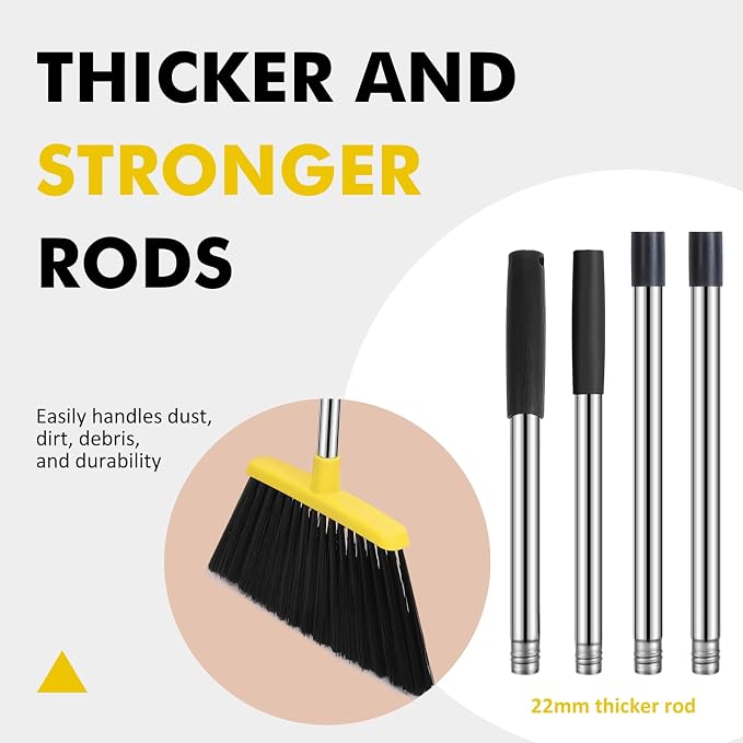 Heavy Duty Broom, 55 Inch Long Handle Outdoor Large Angle Brooms, Commercial - Image 5