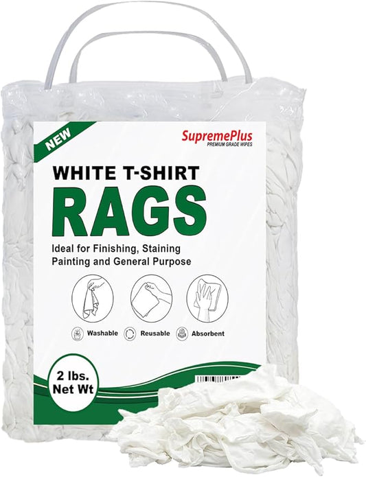 Premium White T-Shirt Cleaning Rags – White Cotton Rags by SupremePlus