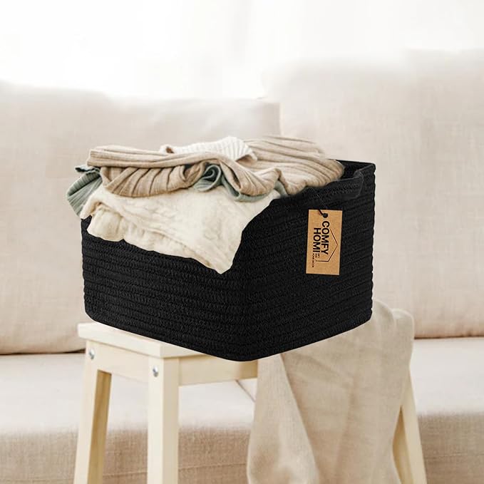 COMFY-HOMI 3PACK Cotton Rope Woven Basket - Image 6