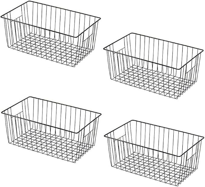 16" L x 12" W Wider Freezer Storage Organizer Baskets Container, Deep Metal by Y.Z.Bros