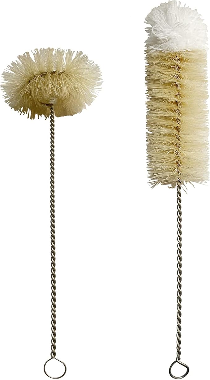 Coralpearl Bottle Brushes Thin Long Handle X 2, Skinny Wire Cleaner Set in by Coralpearl