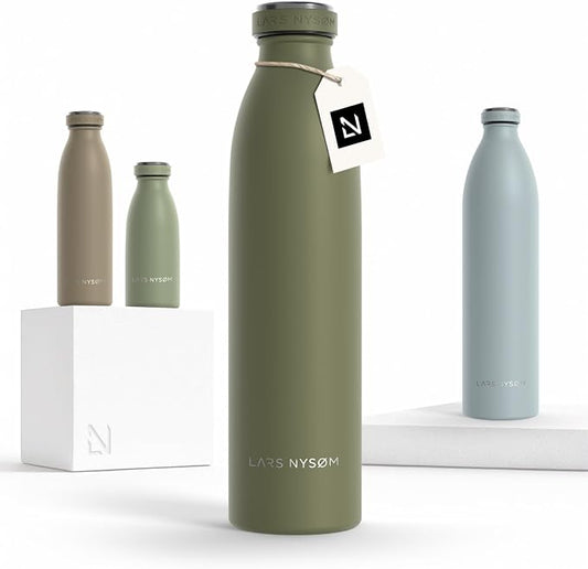 LARS NYSØM Stainless Steel Insulated Water Bottle 12oz 17oz 25oz 34oz 51oz | by LN