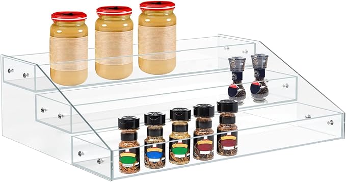 PMMASTO Widen Tiered Spice Rack, Seasoning Organizer, Kitchen Organization and by PMMASTO