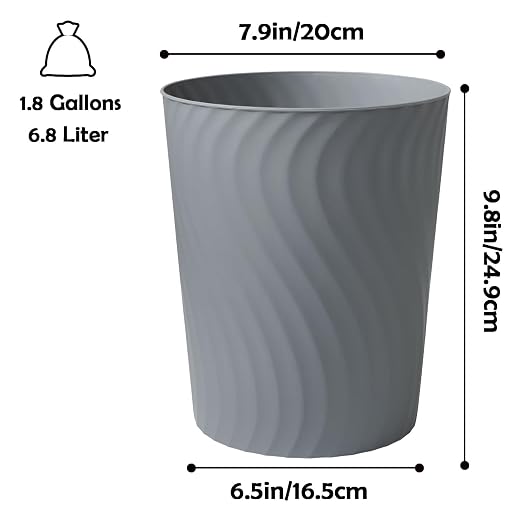 YGJT Small Trash Can, 3 Pack 1.8 Gallons Bathroom Trash Can Waste Basket - Image 6