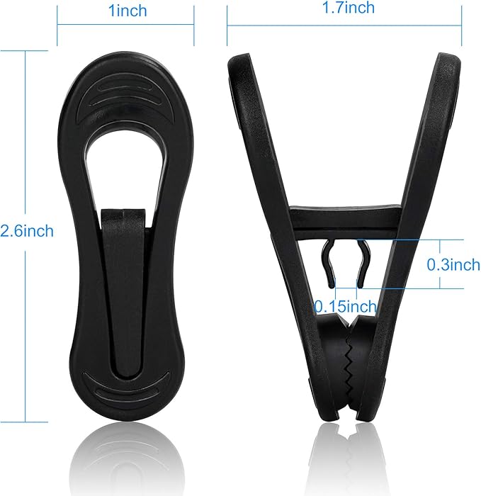 Tinfol Black Plastic Hanger Clips - Image 3