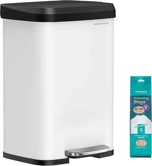 SONGMICS Kitchen Trash Can, 13 Gallon Stainless Steel Garbage Can, by SONGMICSbySONGMICSHOME