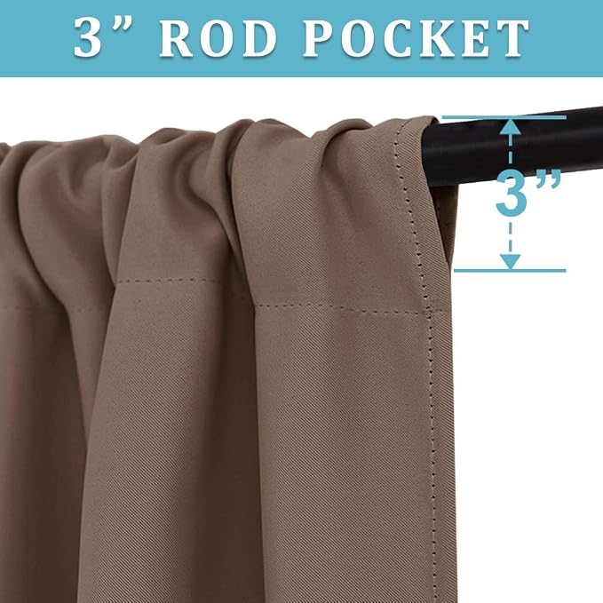 RYB HOME Curtains for Bedroom 63 inches Long, W 34 x L 63, 2 Panels - Image 3