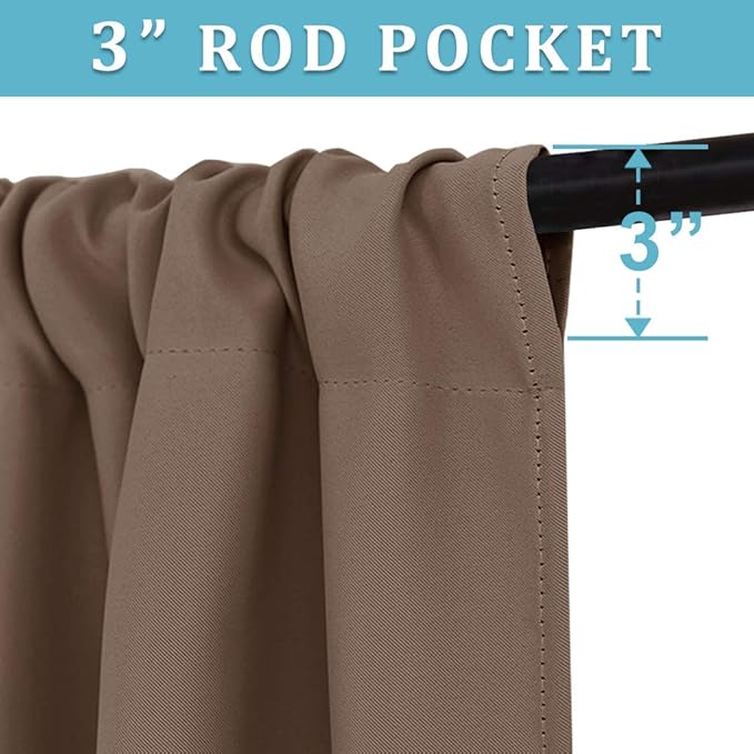 RYB HOME Blackout Curtains for Kitchen, Over Sink Privacy Curtains Window Decor - Image 3