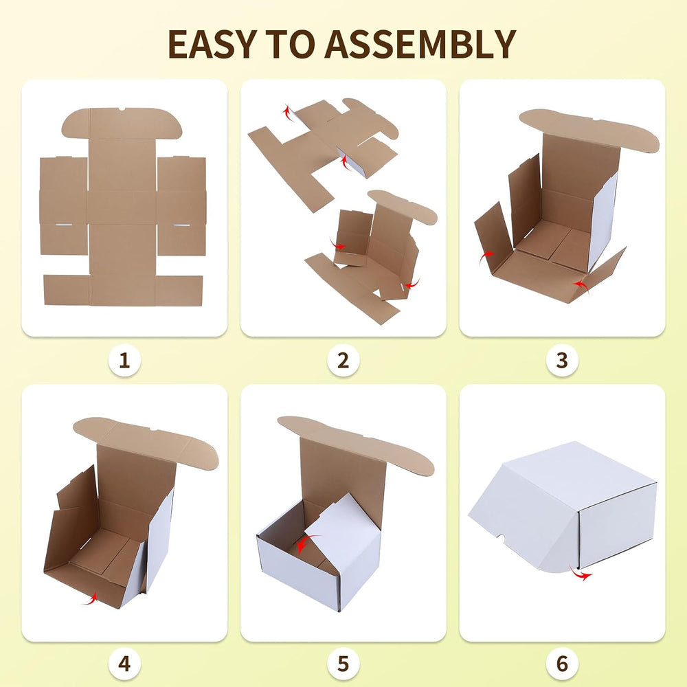 WIFTREY 10x7x4 White Shipping Boxes Set of 25, Corrugated Cardboard Box 10 x ...
