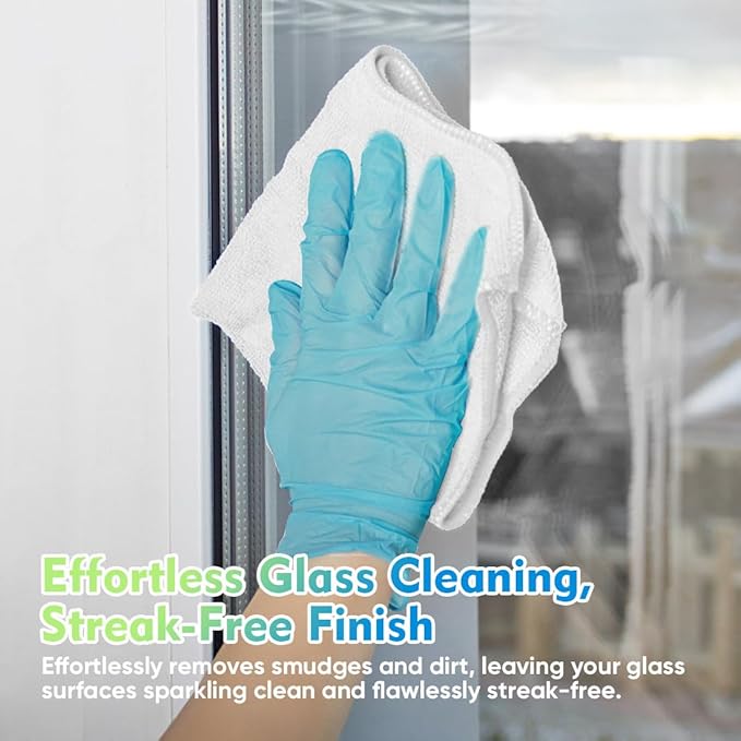 HOMEXCEL White Microfiber Cleaning Cloth 12 Pack, 12.5 x 12.5 inch Microfiber - Image 3
