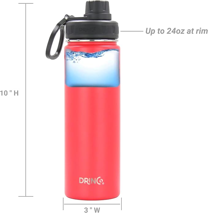 DRINCO Stainless Steel Water Bottle Spout Lid Vacuum Insulated Double Wall - Image 5