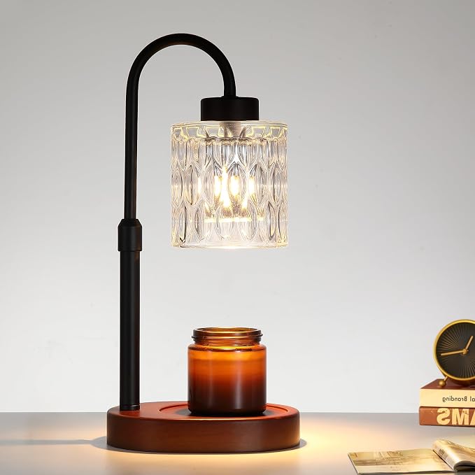 Black Candle Warmer Lamp with Dimmer and Timer, Home Decor Lamp by MEIXISUE