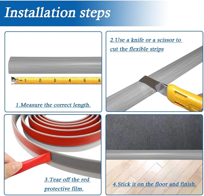 Floor Transition Strip Self Adhesive Carpet & Flooring Transitions Edging Trim - Image 5