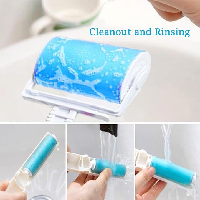 Reusable Portable Lint Roller 2 Pack, Washable Sticky Lint Roller Travel Pet - Image 3