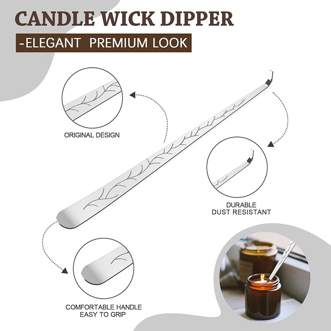 5 in 1 Candle Accessory Set, Candle Wick Trimmer Cutter, Candle Wick Dipper - Image 5