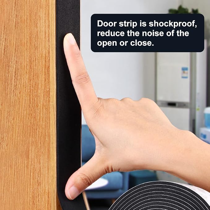 2 Rolls Weather Stripping Door Seal, Adhesive Closed Cell Weather Strip… - Image 5
