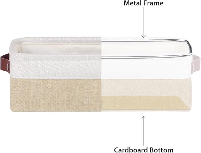 Univivi 4PC Long Narrow Storage Baskets, Small Fabric Storage Bins - Image 8