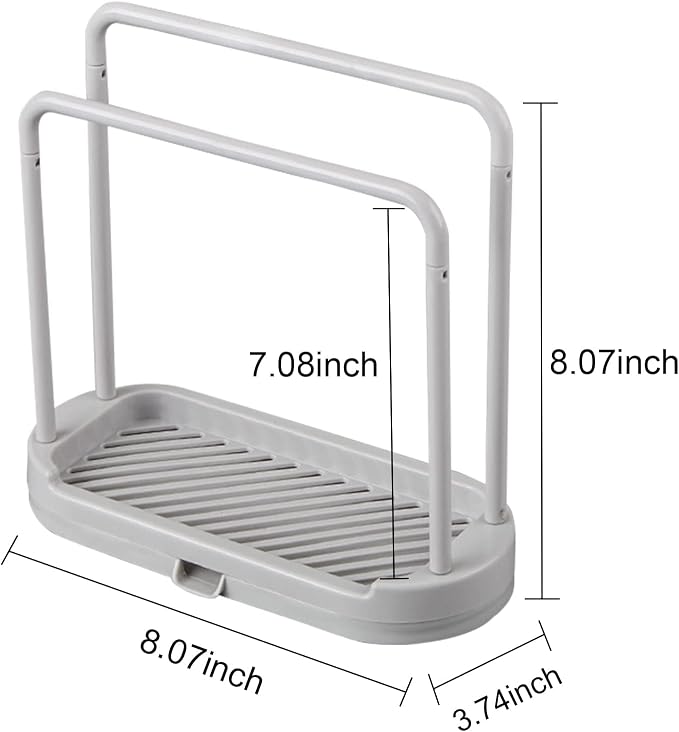 Kitchen Sponge Holder Dishcloth Hanger, Kitchen Sink Rack Tray Organizer Stand - Image 6