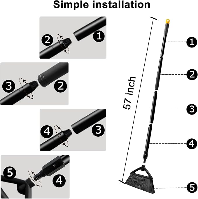 4PCS Heavy Duty Angle Broom, Long Pole Brooms - Image 5