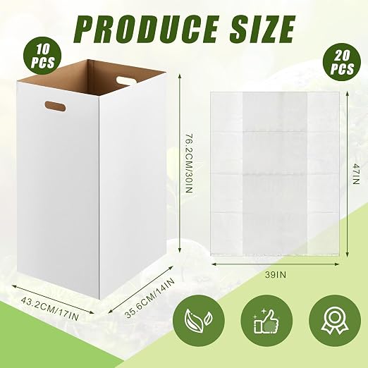 10 Pack 30 Gallon Corrugated Cardboard Trash Cans Bulk - Image 2