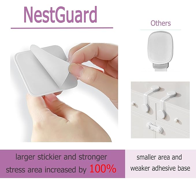 Upgraded No Drill Adhesive Furniture Anchor, Adjustable Anti Tip Furniture Wall - Image 4