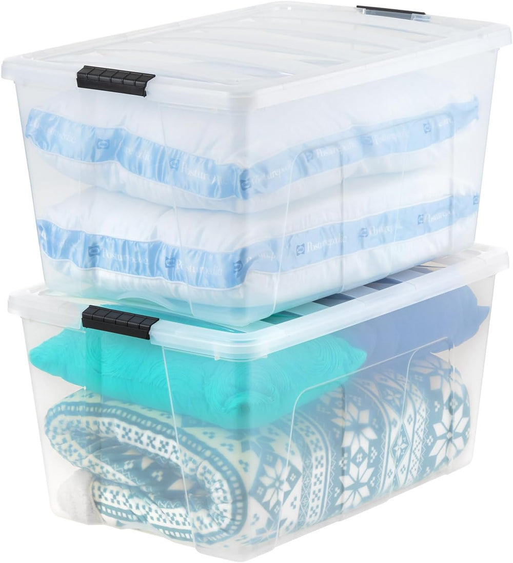 IRIS USA 94 Qt Stackable Plastic Storage Bins