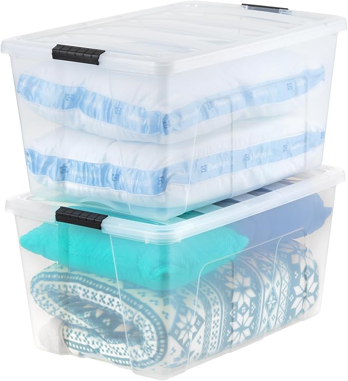IRIS USA 94 Qt Stackable Plastic Storage Bins by IRISUSA