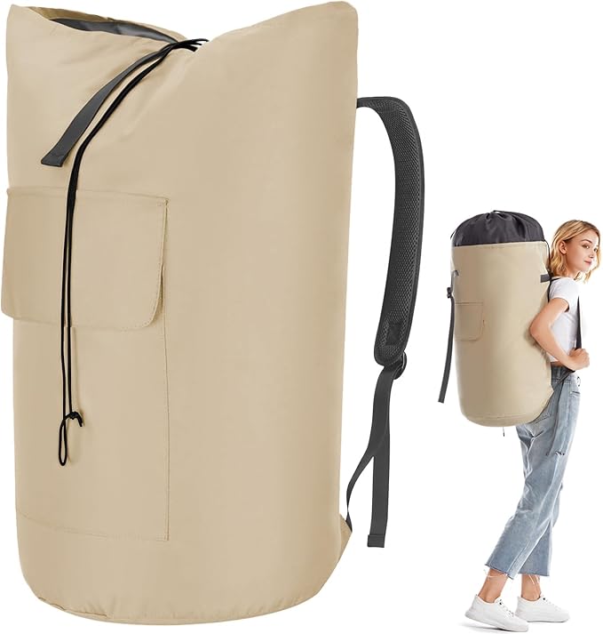 Heavy Duty Laundry Bag 115L, Sturdy Laundry Backpack Bag Extra Large, Dorm Room by Azhido