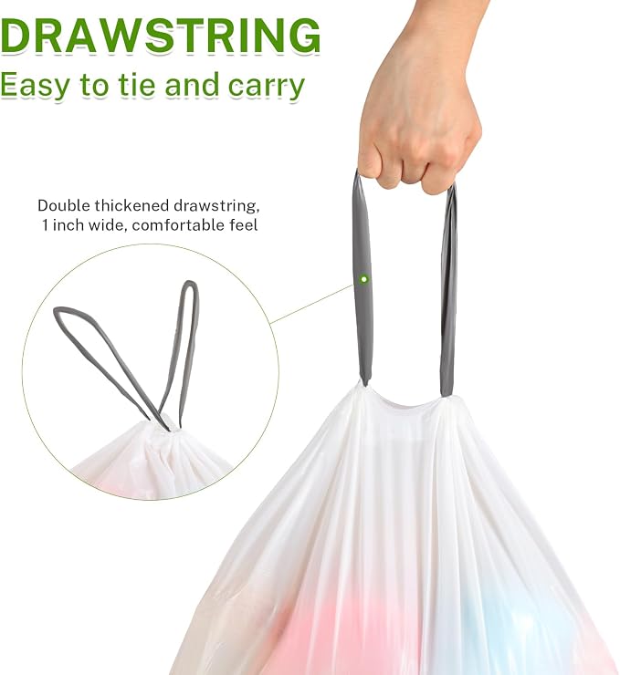 15 Gallon Tall Kitchen Trash Bags Drawstring - Image 5