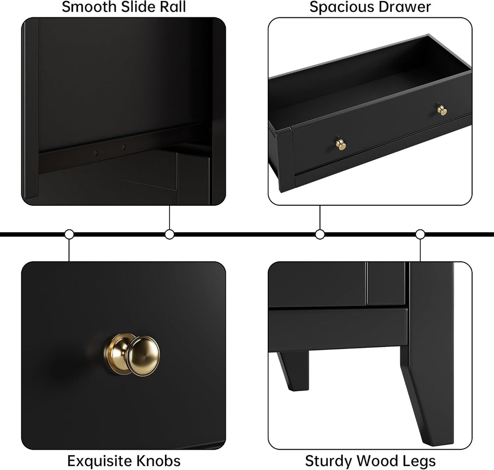 GarveeHome 5 Drawer Dresser for Bedroom, Black Dresser with Deep Drawers &amp...