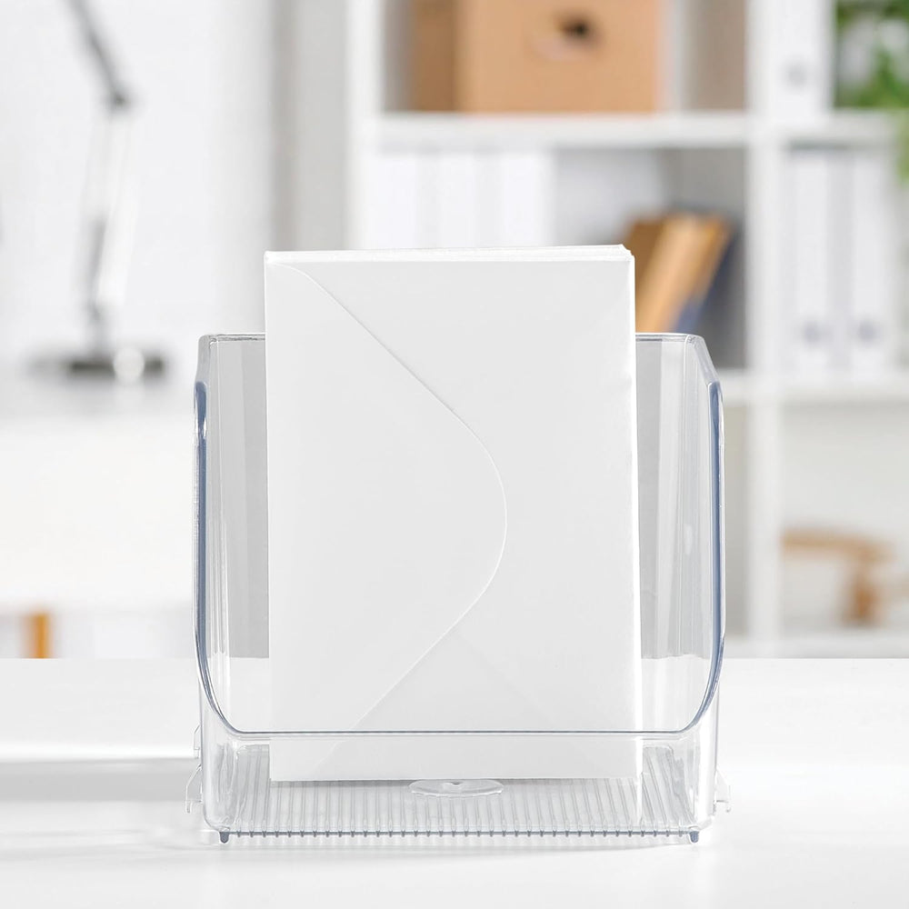 iDesign Stackable Open-Front Storage Bins, Set of 6, Clear