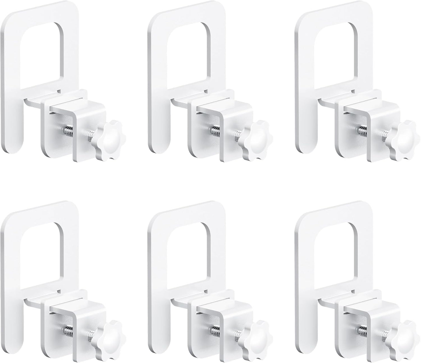 EMODA 6 PCS Mattress Stoppers to Prevent Sliding, Adjustable Non Slip Mattress Holder for Metal Bed Frame, Keep in Place Sliding Gripper, Adjustable Anti-Slip Baffle, White
