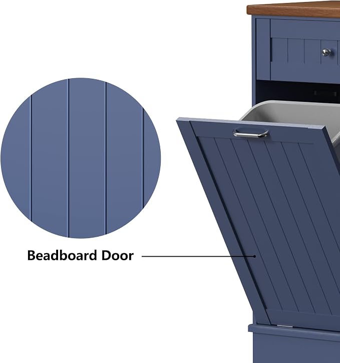 Betterhood Tilt Out Trash Cabinet 10 Gallon Wooden Free Standing Laundry Sorter - Image 5