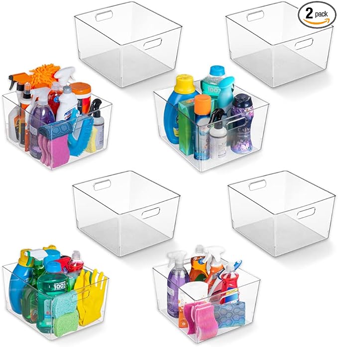 ClearSpace Clear Plastic Storage Bins – XL 8 Pack Perfect Kitchen or Pantry by ClearSpace