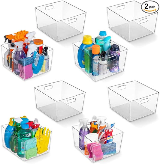 ClearSpace Clear Plastic Storage Bins – XL 8 Pack Perfect Kitchen or Pantry by ClearSpace