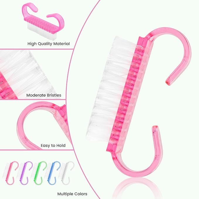 25 Pcs Handle Grip Nail Brush, Fingernail Scrub Cleaning Brushes - Image 4