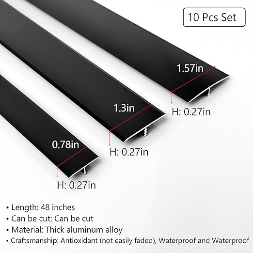 10Pcs Aluminum T Molding Floor Transition Strip, 48In Aluminum T Molding Trim - Image 4