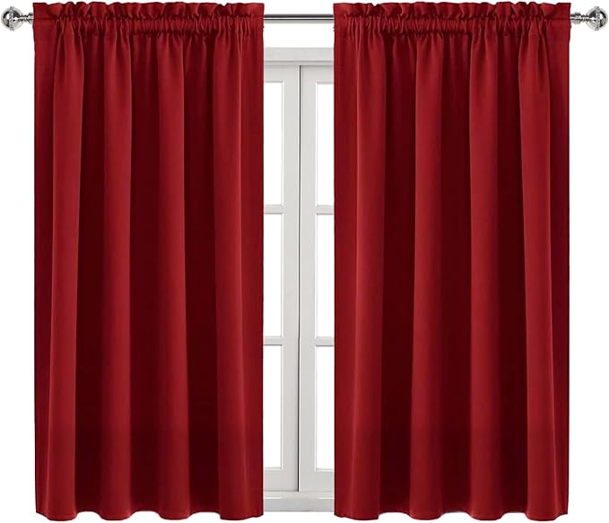 DWCN Christmas Burgundy Room Darkening Blackout Curtains - Image 9