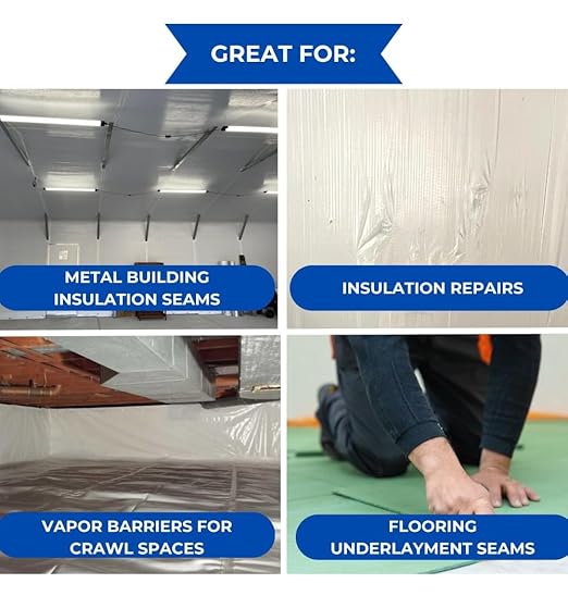 BlueTex Insulationㅤ3 Wide x 180' Long White Vapor Barrier Seam Tape - Image 2