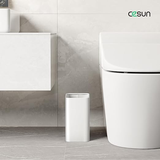 Cesun Small Bathroom Trash Can 2.1 Gallon Wastebasket, Modern Metal Garbage Can - Image 2