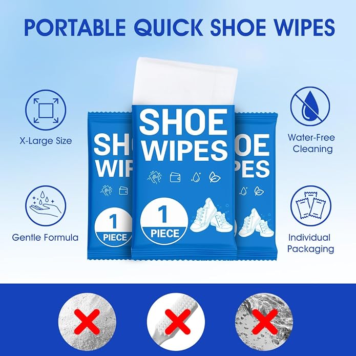 AROIC 50 Pack Shoe Cleaner Wipes, Sneaker Quick Wipes Heavy Duty Stain Removal - Image 3