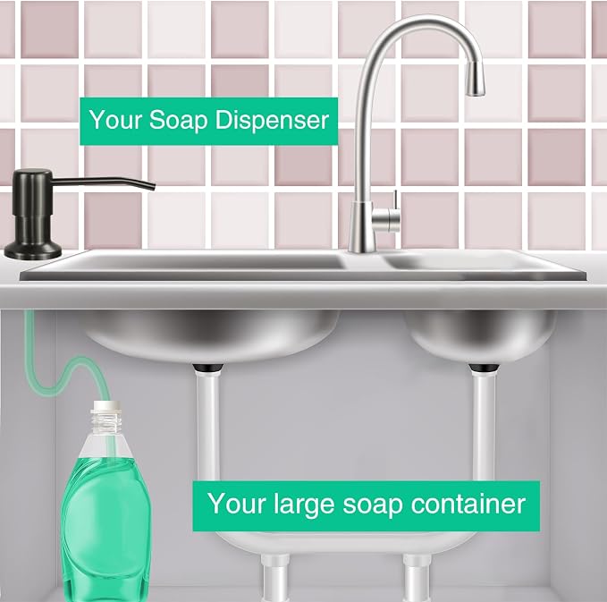 Soap Dispenser for Kitchen Sink, Built in Sink Soap Dispenser, Countertop Soap - Image 3