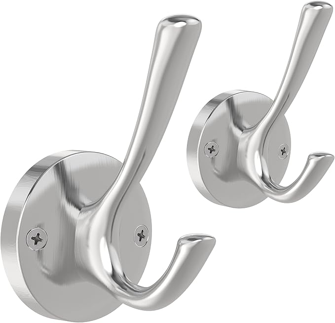 Brushed Nickel Wall Hooks Towel Hooks, 2 Pack Coat Robe Hook Heavy Duty by TOFIIGREM
